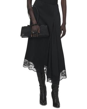 McQueen Satin Back Crepe Skirt - Black