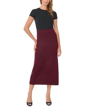 1.STATE Midi Sweater Skirt - Red