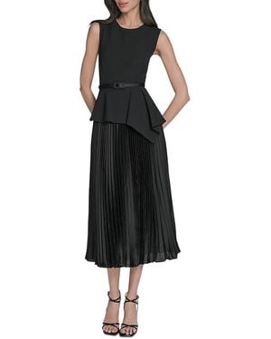 Eliza J Peplum Waist Midi Dress - Black