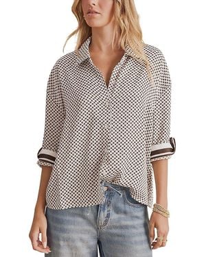 Splendid Clara Printed Button Down Shirt - Gray