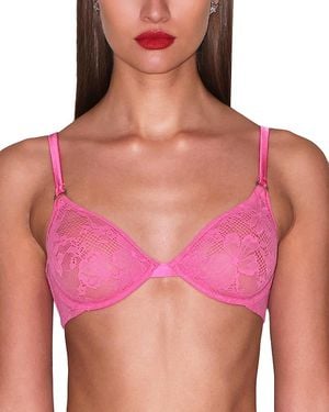 Fleur du Mal Le Stretch Multi Fit Lace Unlined Demi Bra - Pink