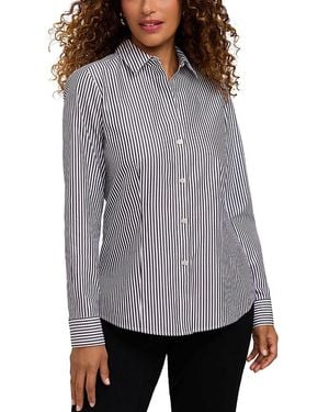 Foxcroft Dianna Stripe Shirt - Gray