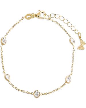 By Adina Eden Diamond By The Yard Cubic Zirconia Sterling Link Bracelet - Metallic