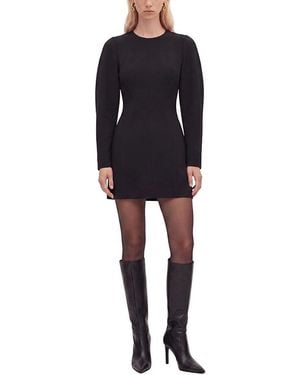 Nocturne Balloon Sleeve Structured Mini Dress - Black