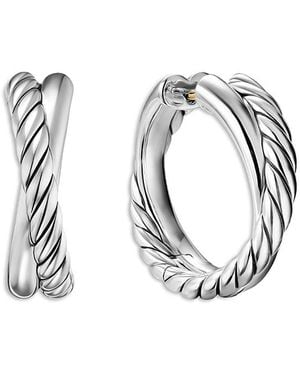 David Yurman Crossover Hoop Earrings - Metallic