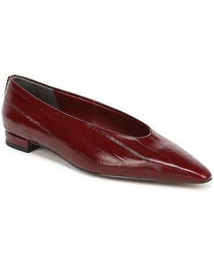 Sam Edelman Emory Pointed Toe Leather Ballet Flats - Red