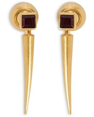 Jil Sander Garnet Spiked Drop Earrings - Metallic