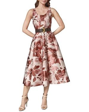 Donna Karan Belted Paneled Midi Dress - Pink