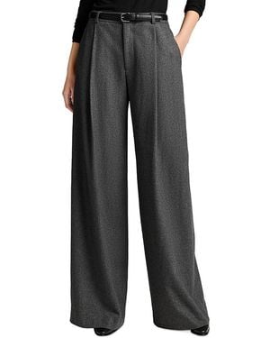 Vince Camille Wool Blend Mid Rise Wide Leg Pants - Black