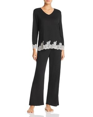 Natori Luxe Shangri-La Pajama Set - Black