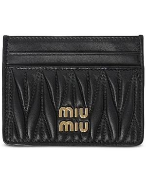 Miu Miu Matelasse Nappa Leather Card Holder - Black