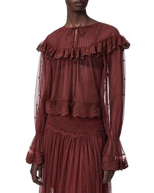 AllSaints Trixie Lace Top - Red