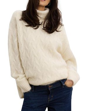 Hatch Collection The Maternity Sophie Alpaca Cable Turtleneck - Natural