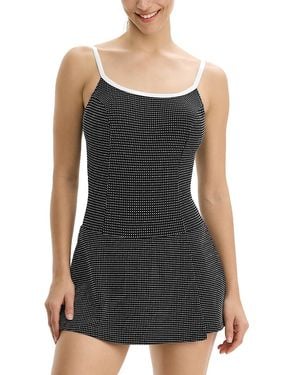 Gottex Square Neck Dottie Delight Swim Dress - Black