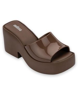 Melissa Posh Ad Slip On Platform High Heel Sandals - Brown