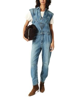 Ba&sh Figo Denim Jumpsuit - Blue