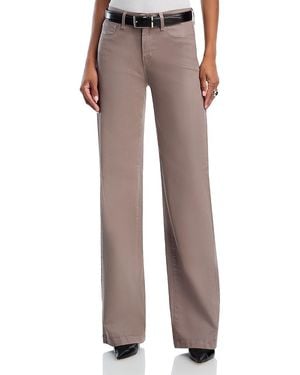 L'Agence Clayton High Rise Wide Leg Jeans - Grey