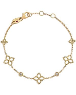 Roberto Coin 18K Principessa Diamond Flower Chain Link Bracelet - Metallic