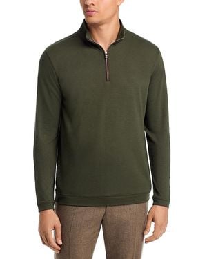 Peter Millar Crown Crafted Albatross Pique Quarter Zip Sweater - Green
