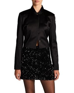 Vince Button Front Cropped Jacket - Black