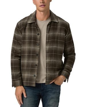 PAIGE Telford Plaid Relaxed Fit Jacket - Brown