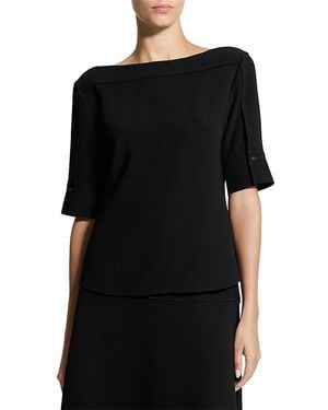 Theory Short Sleeve Boatneck Top - Black