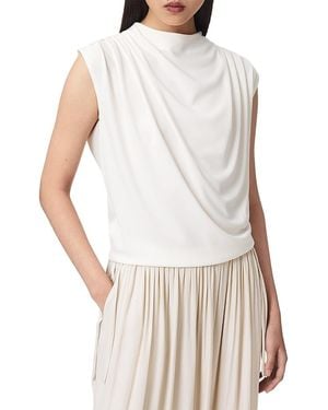 AllSaints Emerson Draped Jersey Top - White