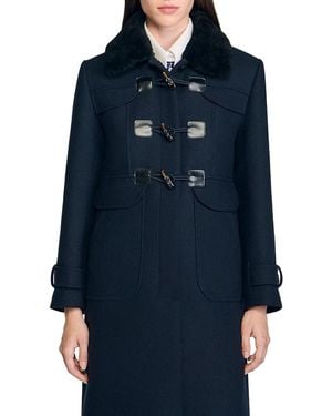 Sandro Long Coat - Blue