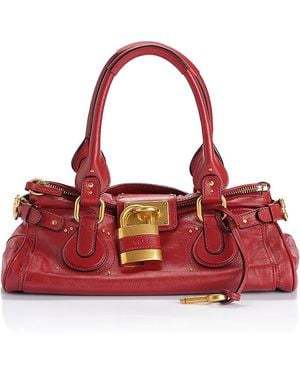 Chloé Paddington Padlock Shoulder Bag - Red