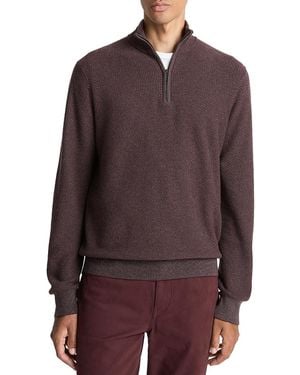 Vince Geo Jacquard Quarter Zip Sweater - Purple