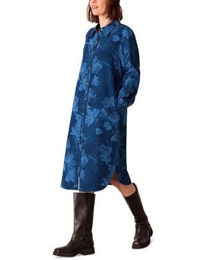 Whistles Chalk Print Shirt Dress - Blue