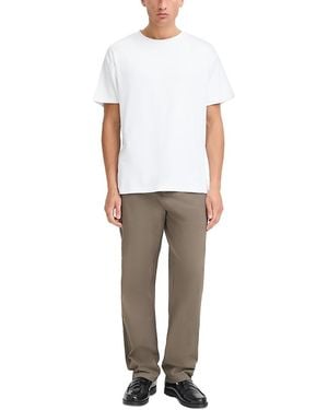 Solid Liam Cotton Blend Straight Leg Pants - White