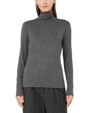 Weekend by Maxmara Stretch Jersey Slim Fit Turtleneck - Gray
