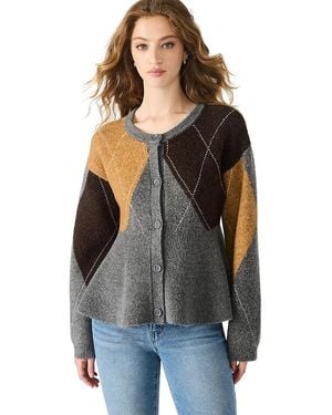 Steve Madden Lillie Crewneck Cardigan Sweater - Black