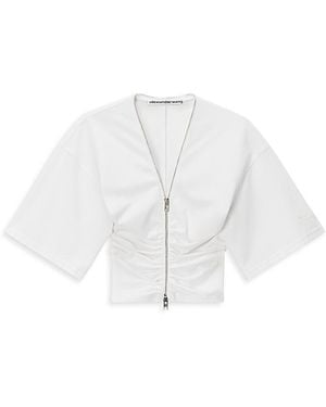 Alexander Wang Gathered Zippered Top - White