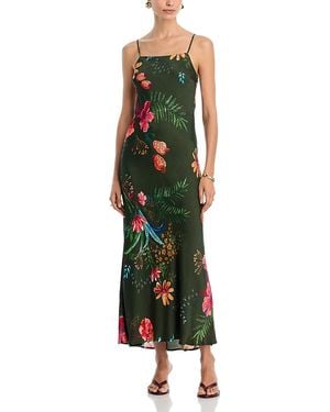 FARM Rio Leopard Flowers Dress - Green
