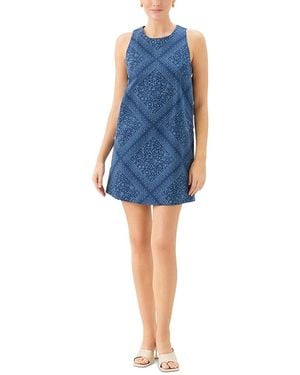 Fifteen Twenty Clarice Denim Side Button Dress - Blue