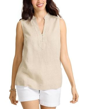 Tommy Bahama Two Palms Shine Linen Top - Natural