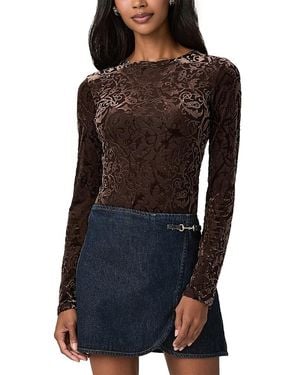PAIGE Chelle Velvet Burnout Top - Blue