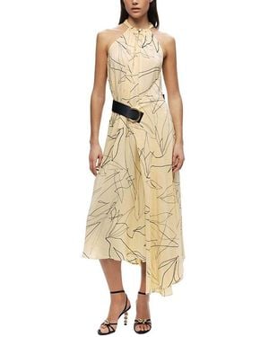 Nocturne Printed Halter Midi Dress - Natural