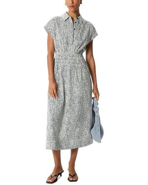 Whistles Smocked Waist Midi Dress - Blue