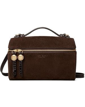 Tory Burch Romy Suede Slim Top Handle Bag - Brown