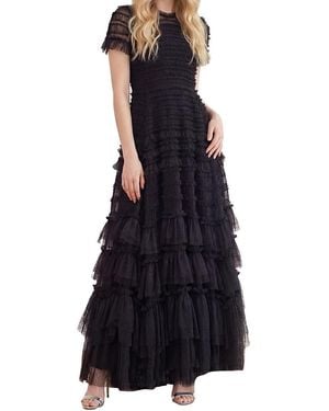 Needle & Thread Valentine Ruffle Maxi Gown - Blue