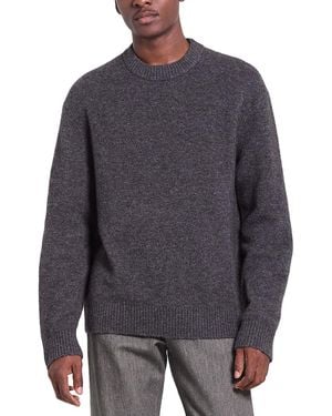 Theory Relaxed Wool Blend Crewneck Sweater - Gray
