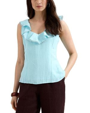 Phase Eight Rhona Ruffled Tank Top - Blue