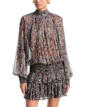 Ronny Kobo Tonchi Blouson Mini Dress - Gray
