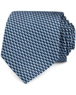 Canali Silk Classic Geometric Tie - Blue