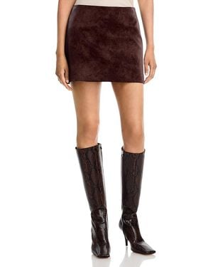 Wayf Molly Faux Leather Mini Skirt - Brown
