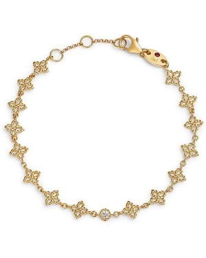 Roberto Coin 18K Principessa Diamond Accent Flower Station Link Bracelet - Metallic