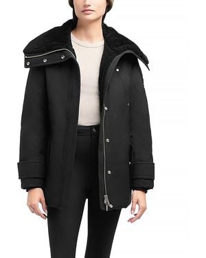 Moose Knuckles Aurora Shearling Trim Down Jacket - Black